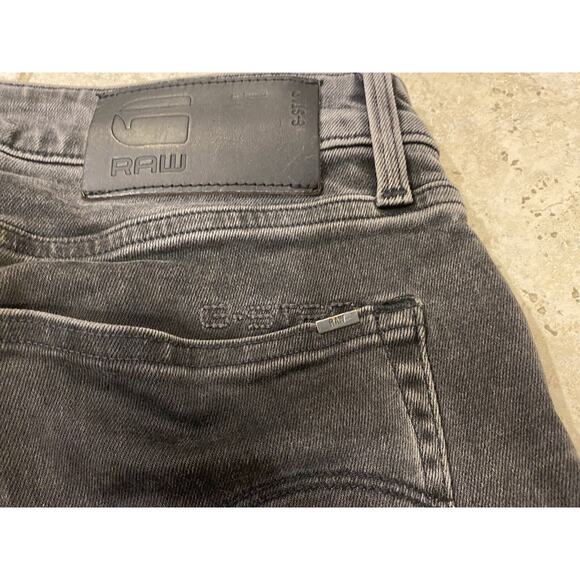 G-STAR 3301 SLIM Black Wash Denim DISTRESSED Skinny Jeans W31 L30 Button Fly EUC - Picture 4 of 13